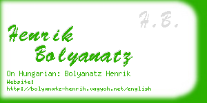 henrik bolyanatz business card